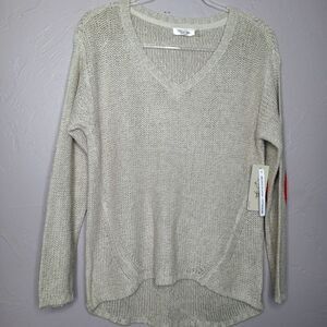 RD Style Tan Knit Sweater with Red Knit Elbow Patches